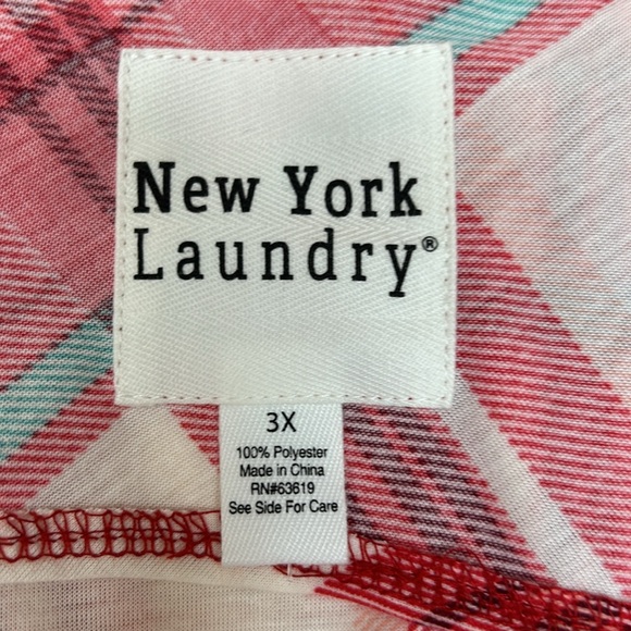 Size small red white plaid button up front tie sleeveless tank vest top - Picture 9 of 11